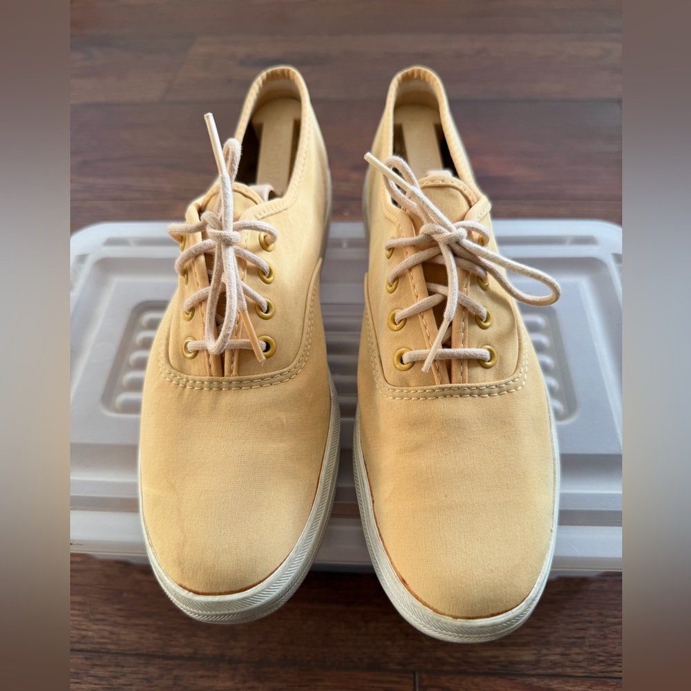 Vintage Keds Silk Oxford Buttercup Yellow Sneakers Sz 7 Canvas w Box